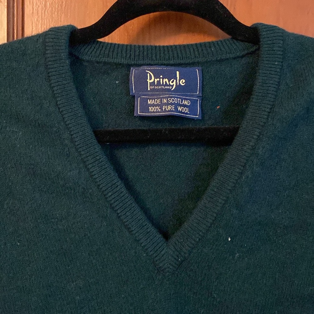 100% wool vintage green sweater vest - Picture 4 of 4